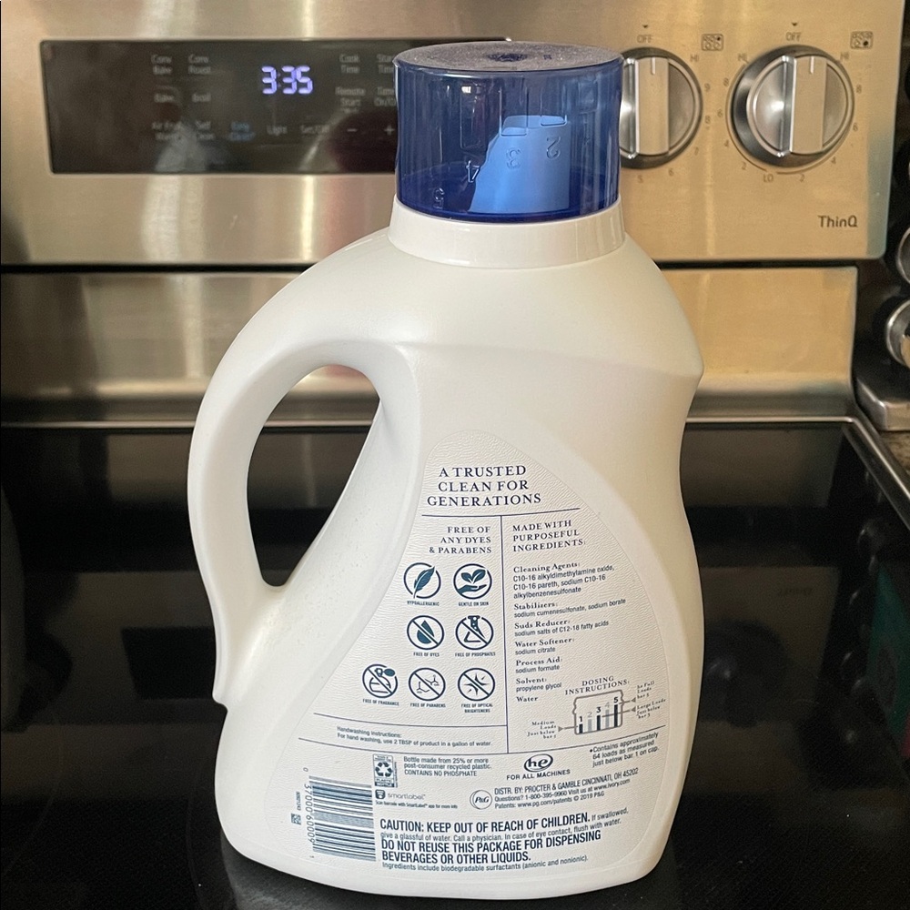 Ivory Laundry Detergent - 92oz 64 Loads Bottle Fragrance Free for Sensitive Skin - Picture 4 of 6
